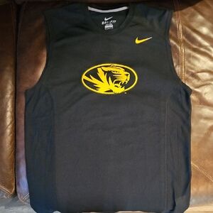 University Of Missouri Nike Black Dri-FIT Tank with Gold Graphic